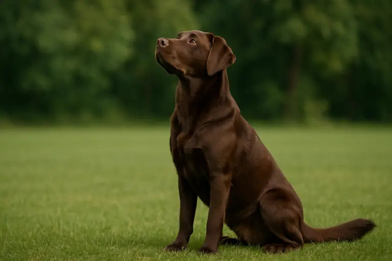 Dog sitting during obedience training